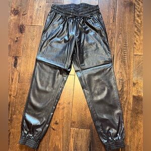 Zara xs faux leather joggers